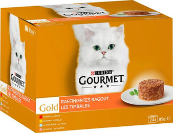 Produktbild von Gourmet Gold Raffiniertes Ragout Stückchen in Sauce 24x85g