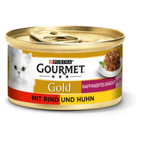 Produktbild von Gourmet Gold Ragout Duetto mit Rind und Huhn Katzen Nassfutter Adult 48x85g