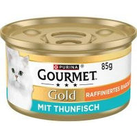 Produktbild von Gourmet Gold Ragout mit Thunfisch für erwachsene Katzen 12x85 g Dose mit hohem Fleischanteil und ohne Farb- und Aromastoffe - 12 x 85 g