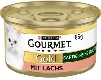 Gourmet Gold Saftig-feine Streifen Lachs in Sauce für Katzen 12x85g - 12 x 85 g – Bild 1 von 3