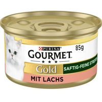 Produktbild von Gourmet Gold Saftig-feine Streifen Lachs in Sauce für Katzen 12x85g - 12 x 85 g
