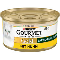 Produktbild von Gourmet Gold Saftige Feine Streifen Huhn Nassfutter für Katzen Alle Altersstufen 12 x 85 g Dose