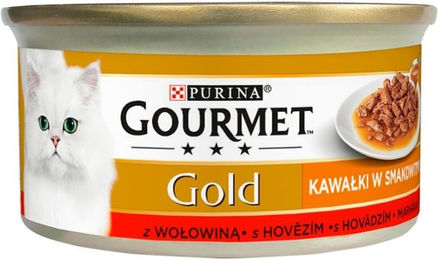 Produktbild von Gourmet Gold Sauce Delights Stückchen in Sauce Rind für erwachsene Katzen 85 g