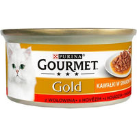 Produktbild von Gourmet Gold Sauce Delights Stückchen in Sauce Rind für erwachsene Katzen 85 g