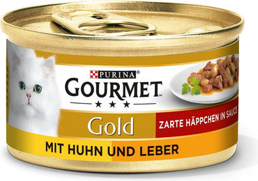 Gourmet Gold Zarte Stückchen in Sauce mit Huhn und Leber für Katzen Adult 85 g - 12 x 85 g – Bild 1 von 7