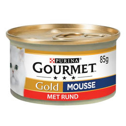 Produktbild von Gourmet Katzenfutter Gold Mousse mit Rind 85g