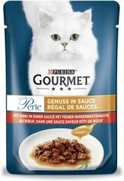 Gourmet Katzenfutter Perle Rind in Sauce mit feiner Rinderbratennote 90g – Bild 1 von 3