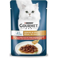 Produktbild von Gourmet Katzenfutter Perle Rind in Sauce mit feiner Rinderbratennote 90g
