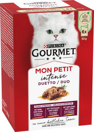 Gourmet Mon Petit Duetti Fleischstückchen in Sauce Katzenfutter Adult 6 x 50 g - 6 x 50 g – Bild 1 von 5