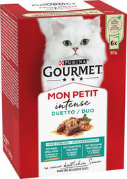 Gourmet Mon Petit Duetti Mix Fisch und Fleisch Stückchen in Sauce Katzen Nassfutter Adult 6x50g - 300g - 6 x 50 g – Bild 1 von 4