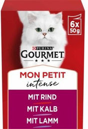 Gourmet Mon Petit Intense Katzenfutter Stückchen in Sauce mit Rind, Kalb und Lamm 48x50 g - 48 x 50 g – Bild 1 von 3