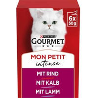 Produktbild von Gourmet Mon Petit Intense Katzenfutter Stückchen in Sauce mit Rind, Kalb und Lamm 48x50 g - 48 x 50 g