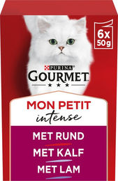 Gourmet Mon Petit Katzen Nassfutter Adult Stückchen in Sauce Rind Kalb Lamm 6 x 50 g – Bild 1 von 9