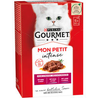 Produktbild von Gourmet Mon Petit Katzenfutter Adult Fleisch-Mix Rind Kalb Lamm Stückchen in Sauce 6 x 50 g - 6 x 50 g