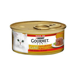 Gourmet Mousse Nassfutter für Katzen mit Rind oder Fisch ohne Farb- und Aromastoffe sowie Konservierungsstoffe 24 x 85 g – Bild 1 von 2