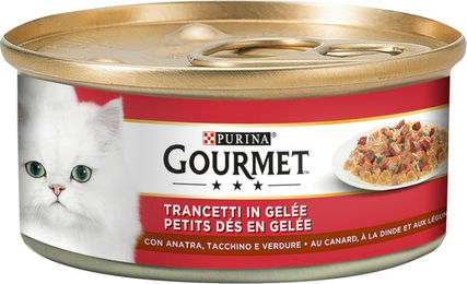 Gourmet Nassfutter Ente und Truthahn ohne Farb- und Aromastoffe sowie Konservierungsstoffe 24 x 195 g - 24 x 195 g – Bild 1 von 1