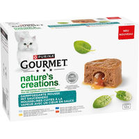 Produktbild von Gourmet Nature's Creations Gravy Heart Katzen Nassfutter Mousse mit Hochseefisch Huhn Kabeljau und Rind Adult 24 x 85 g - 24 x 85 g