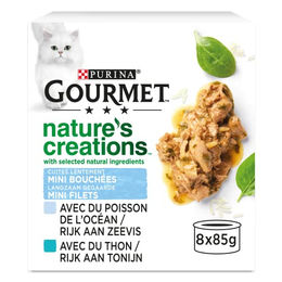 Gourmet Nature's Creations Katzen Nassfutter Adult Stückchen in Sauce mit Fisch und Thunfisch 8 x 85 g Karton - 8 x 85 g – Bild 1 von 5