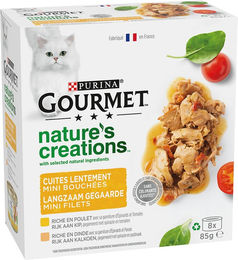 Produktbild von Gourmet Nature's Creations Katzen Nassfutter Huhn und Truthahn Stückchen in Sauce für adulte Katzen 8 x 85 g - 8 x 85 g