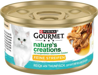 Produktbild von Gourmet Nature's Creations Katzen Nassfutter Thunfisch in Gelee für erwachsene Katzen 24x85g - 24 x 85 g