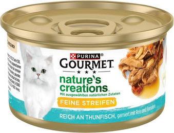Produktbild von Gourmet Nature's Creations Katzen Nassfutter Thunfisch in Gelee für erwachsene Katzen 24x85g