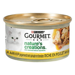Gourmet Nature's Creations Katzenfutter Adult Huhn Filets mit Spinat und Tomaten 24x85g – Bild 1 von 3