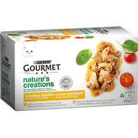 Produktbild von Gourmet Nature's Creations Katzenfutter Huhn und Truthahn Stückchen in Sauce Adult 4x85g
