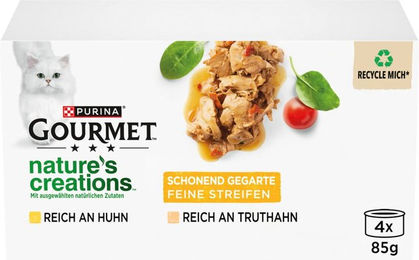 Gourmet Nature's Creations Katzenfutter Stückchen in Sauce Huhn und Truthahn 48x85 g – Bild 1 von 4