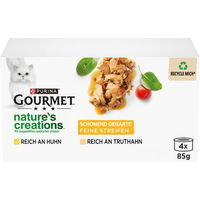 Produktbild von Gourmet Nature's Creations Katzenfutter Stückchen in Sauce Huhn und Truthahn 48x85 g