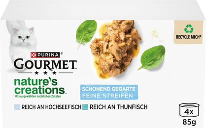 Gourmet Nature's Creations Katzenfutter Stückchen in Sauce mit Thunfisch und Hochseefisch 48x85 g – Bild 1 von 4