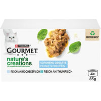 Produktbild von Gourmet Nature's Creations Katzenfutter Stückchen in Sauce mit Thunfisch und Hochseefisch 48x85 g