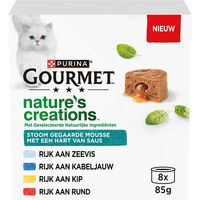 Produktbild von Gourmet Nature's Creations Mousse für erwachsene Katzen Huhn Rind Fisch 8 x 85 g