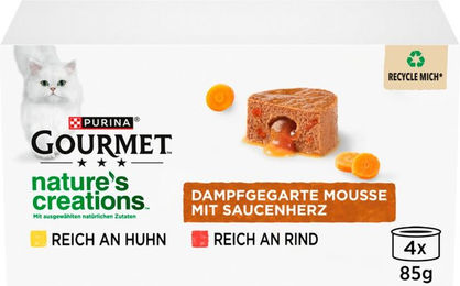 GOURMET Nature's Creations Mousse Saucenherz mit Rind und Huhn 96x85 g – Bild 1 von 6
