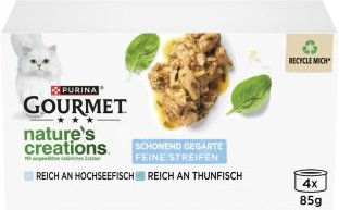 Gourmet Nature's Creations Nassfutter Katze Feine Streifen Hochseefisch und Thunfisch 4 x 57g – Bild 1 von 1