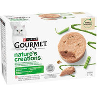 Produktbild von Gourmet Nature's Creations Pastete Lachs mit grünen Bohnen für erwachsene Katzen getreidefrei 12 x 85 g - 12 x 85 g