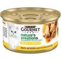 Produktbild von Gourmet Nature's Creations Stückchen in Gelee Huhn naturbelassen für erwachsene Katzen 12x85g
