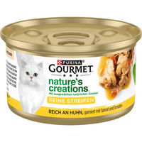 Produktbild von Gourmet Nature's Creations Stückchen in Gelee Huhn naturbelassen für erwachsene Katzen 24x85g