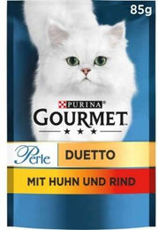 Gourmet Perle Duetto Katzen Nassfutter Huhn und Rind Stückchen in Sauce 26x85 g - 26 x 85 g – Bild 1 von 3