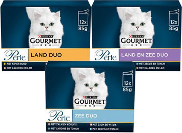 Gourmet Perle Duo Mini Filets Land und Meer Katzenfutter 12 x 85 g – Bild 1 von 3