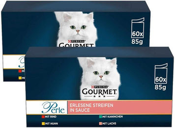 Produktbild von Gourmet Perle Erlesene Streifen in Sauce Mixpaket für Katzen Adult 120x85g