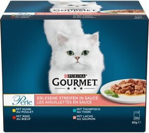 Gourmet Perle Erlesene Streifen in Sauce Sortenmix für Katzen Lachs Huhn Rind Thunfisch 24x85 g - 24 x 85 g – Bild 1 von 4