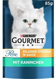 Gourmet Perle Erlesene Streifen Kaninchen Stückchen in Sauce für Katzen 26x85g - 26 x 85 g – Bild 1 von 2