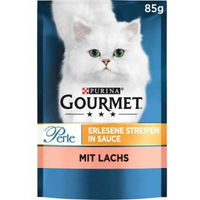 Produktbild von Gourmet Perle Erlesene Streifen Lachs Stückchen in Sauce für Katzen 26x85g - 26 x 85 g