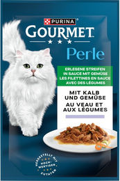 Gourmet Perle Erlesene Streifen mit Kalb und Gemüse in Sauce Katzenfutter Adult 24 x 85 g - 26 x 85 g – Bild 1 von 5