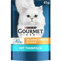 Produktbild von Gourmet Perle Erlesene Streifen Thunfisch Stückchen in Sauce für Katzen 26x85g - 26 x 85 g