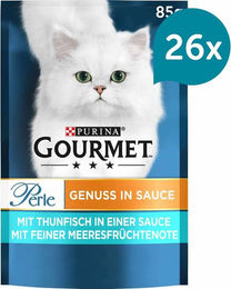 Produktbild von Gourmet Perle Genuss in Sauce mit Thunfisch Katzen Nassfutter Adult 26x85g