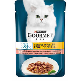 Gourmet Perle Genuss Katzenfutter Lachs in Gelee für Adult 26x85g – Bild 1 von 3