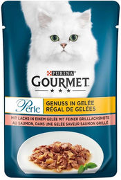 Produktbild von Gourmet Perle Katzen Nassfutter Adult Stückchen in Gelee mit Lachs 26x85g - 26 x 85 g