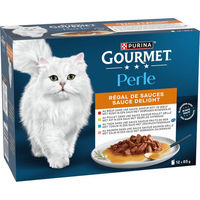 Produktbild von Gourmet Perle Katzen Nassfutter Adult Stückchen in Sauce Huhn und Rind 12 x 85 g Beutel - 12 x 85 g