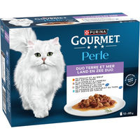 Produktbild von Gourmet Perle Katzen Nassfutter Gemischte Auswahl Duo vom Land und aus dem Meer 12 x 85 g Beutel - 12 x 85 g